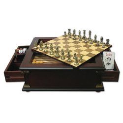 Настольный набор из 6 игр (шахматы, нарды, домино, крибидж, кости, покер)